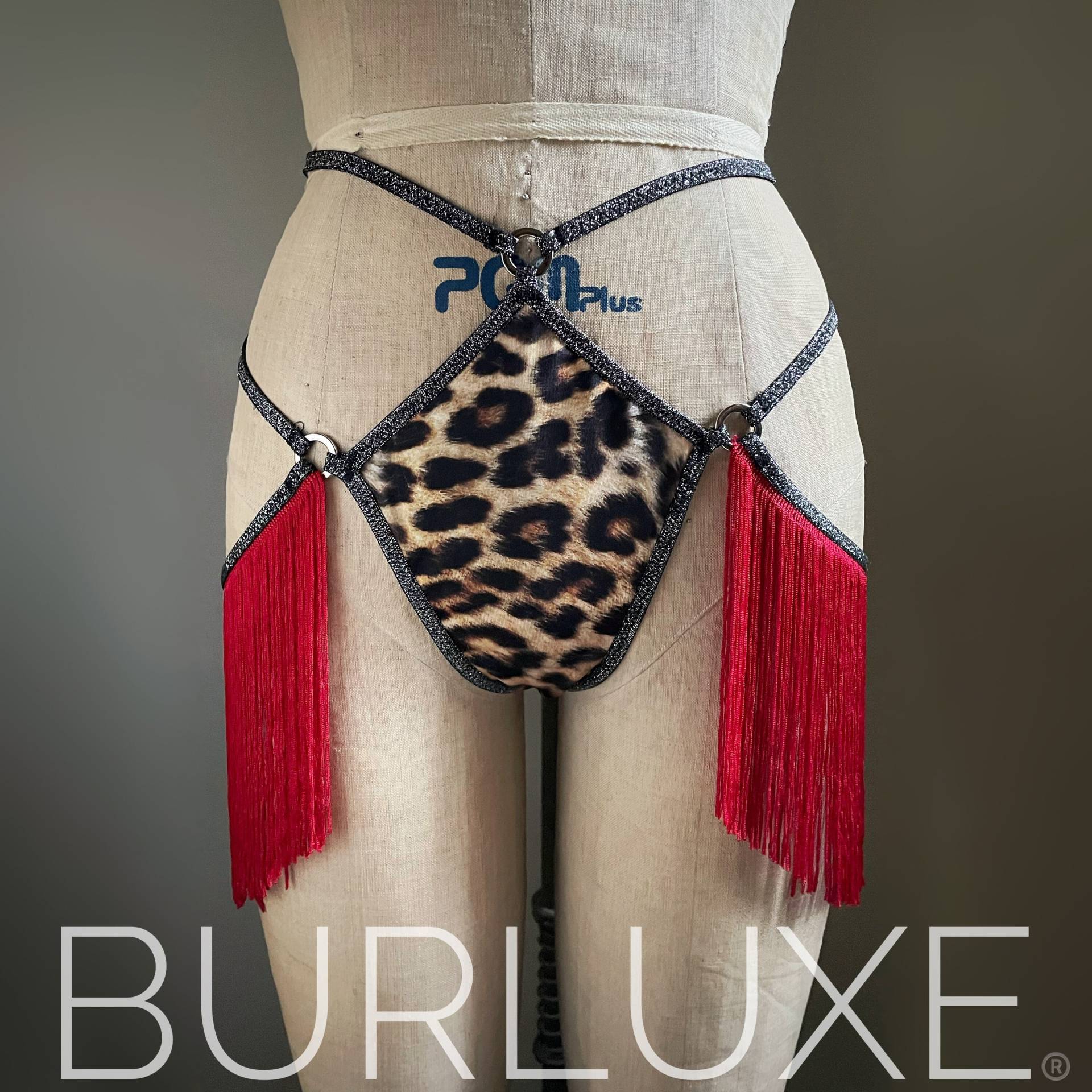 Cliodhna Diamant Shimmy Hip Fringe Mittelgroße Panel String Burluxe Burlesque Käfig Höschen Klassisch von DelilahBurlesque