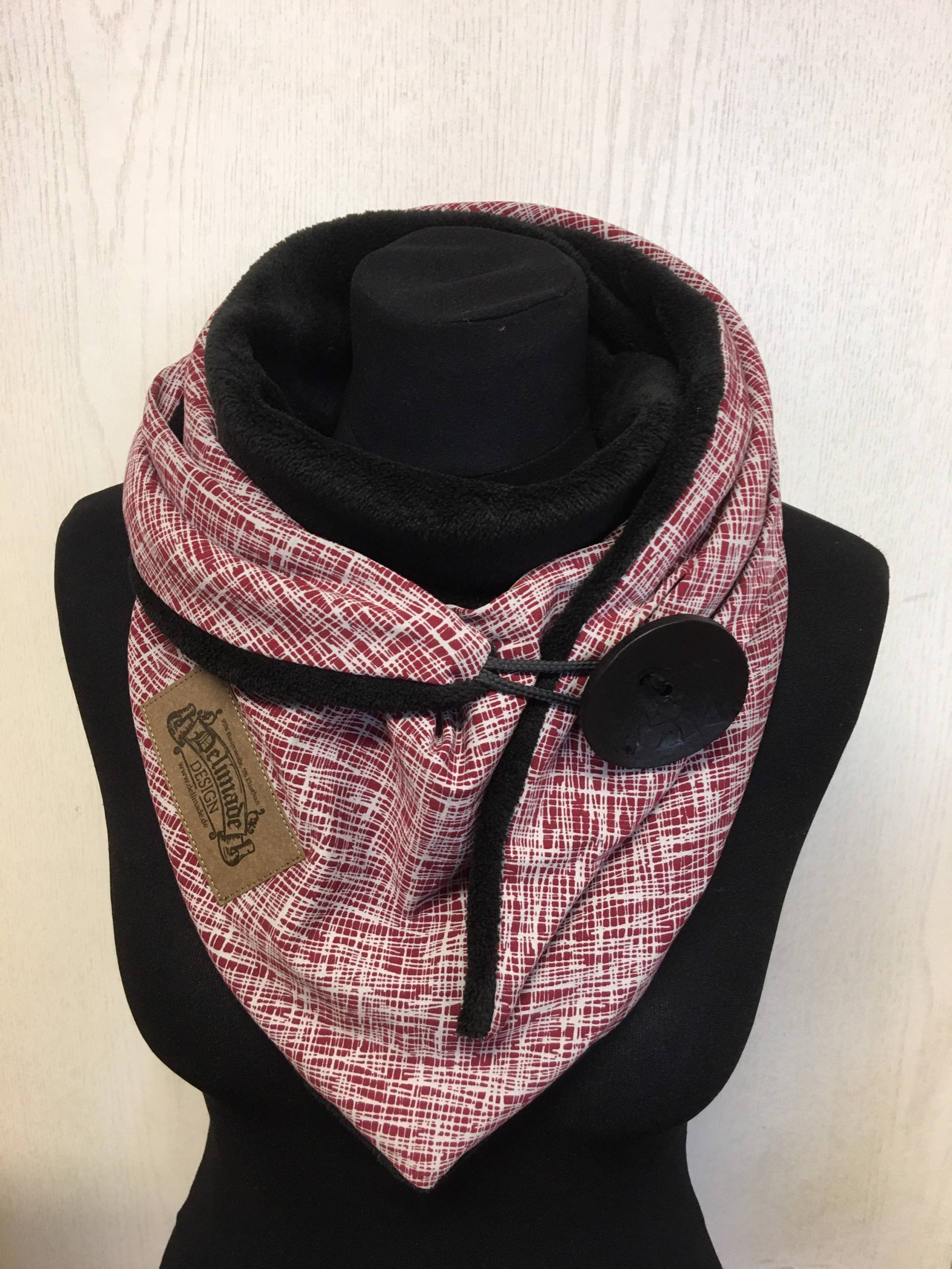 Schal Mit Knopf Und Weichem Warmen Kuschligen Fleece Dreieckstuch Damen Knopfschal Von Delimade/Geschenk Weihnachten von Delimade