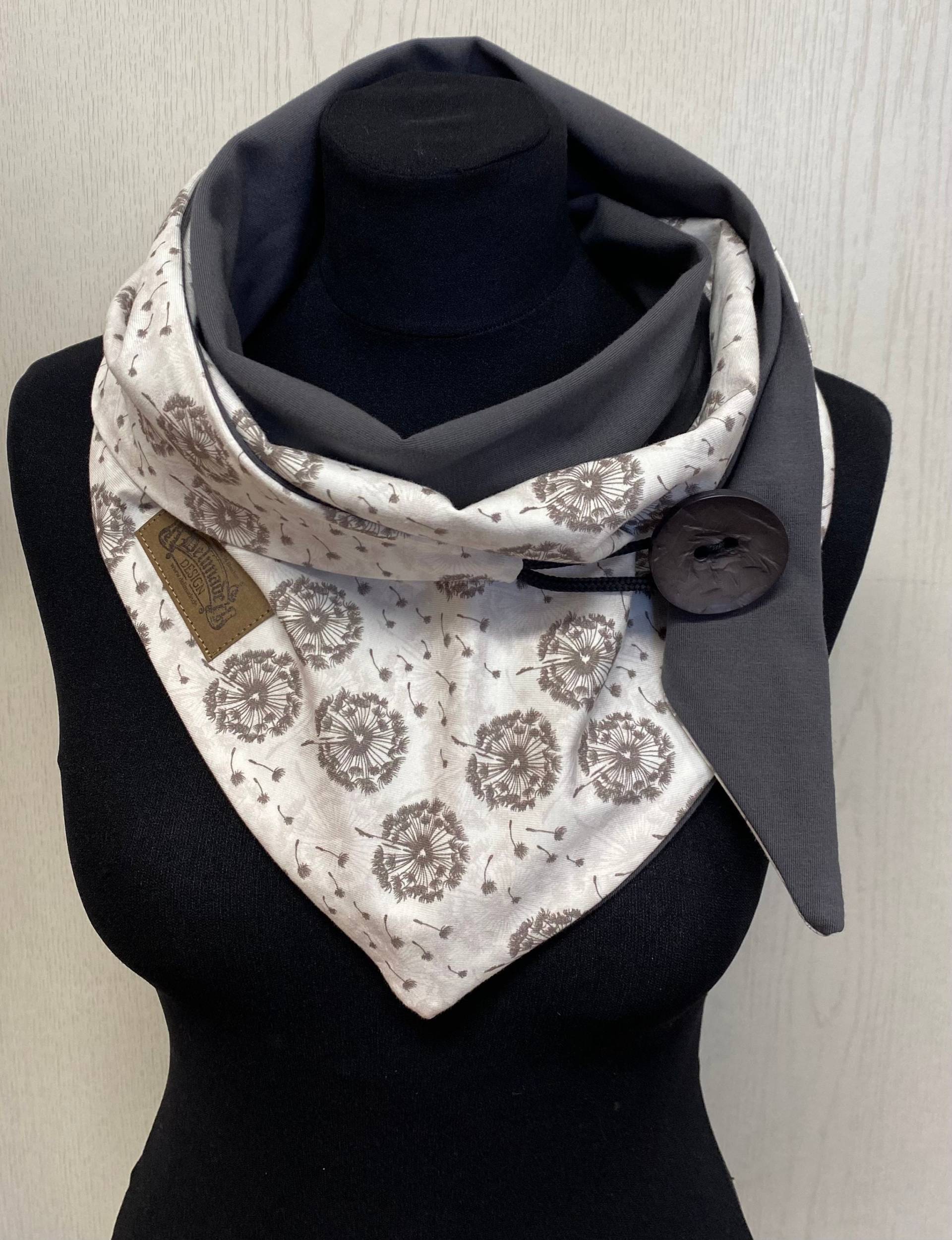 Wickelschal Mit Knopf Pusteblumen Dreieckstuch Damen Von Delimade Geschenk Muttertag von Delimade