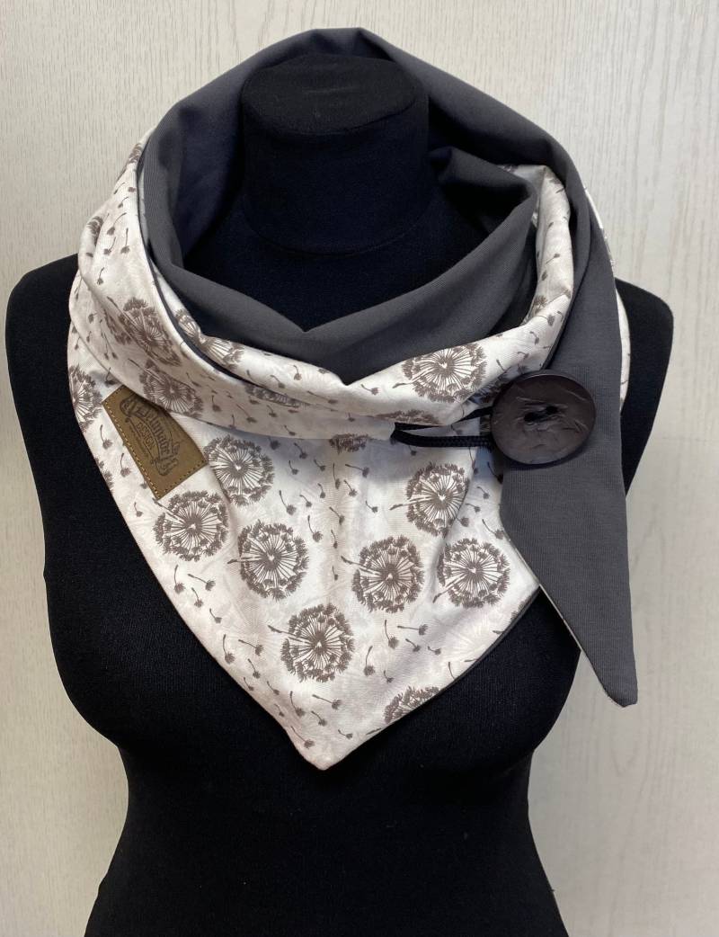 Wickelschal Mit Knopf Pusteblumen Dreieckstuch Damen Von Delimade Geschenk Muttertag von Delimade