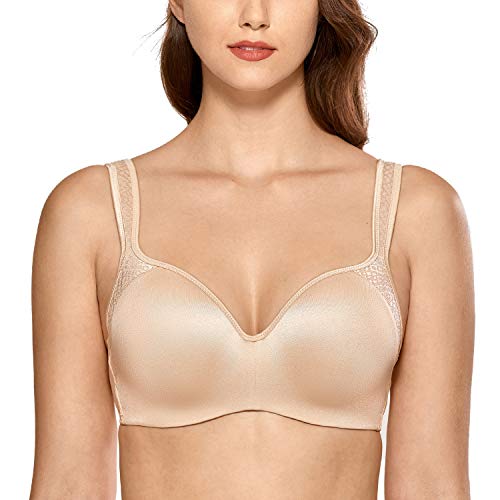 DELIMIRA Damen Klassischer BH - Nahtloser BH mit Bügel mit Balkonett-Schnittform Beige 95E von DELIMIRA