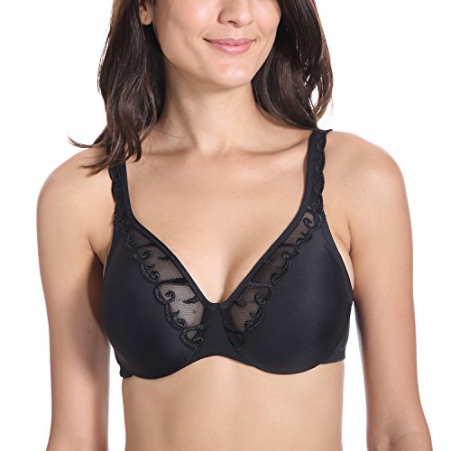 DELIMIRA Damen Minimizer BH - Volle-Cup,Mit Bügel,Ohne Einlagen Schwarz 95D von DELIMIRA