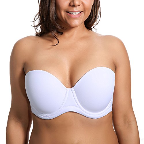 DELIMIRA Damen Trägerloser BH - Bügel BH mit geformte Cups Weiss 80C von DELIMIRA