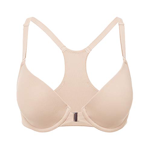 DELIMIRA Damen Vorderverschluss BH - mit Racerback und Bügel,Vollschalen,Nahtlose Beige 75E von DELIMIRA