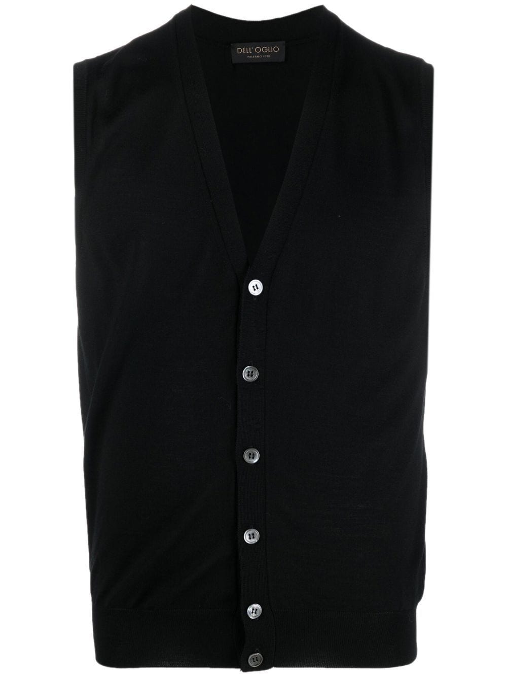 Dell'oglio V-neck merino wool vest - Schwarz von Dell'oglio