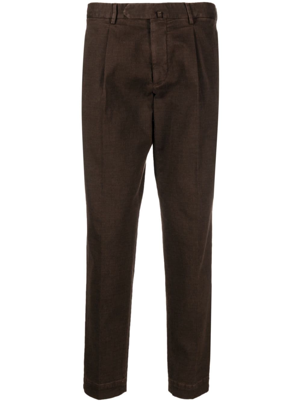 Dell'oglio Tapered-Hose mit Mikro-Karo - Braun von Dell'oglio