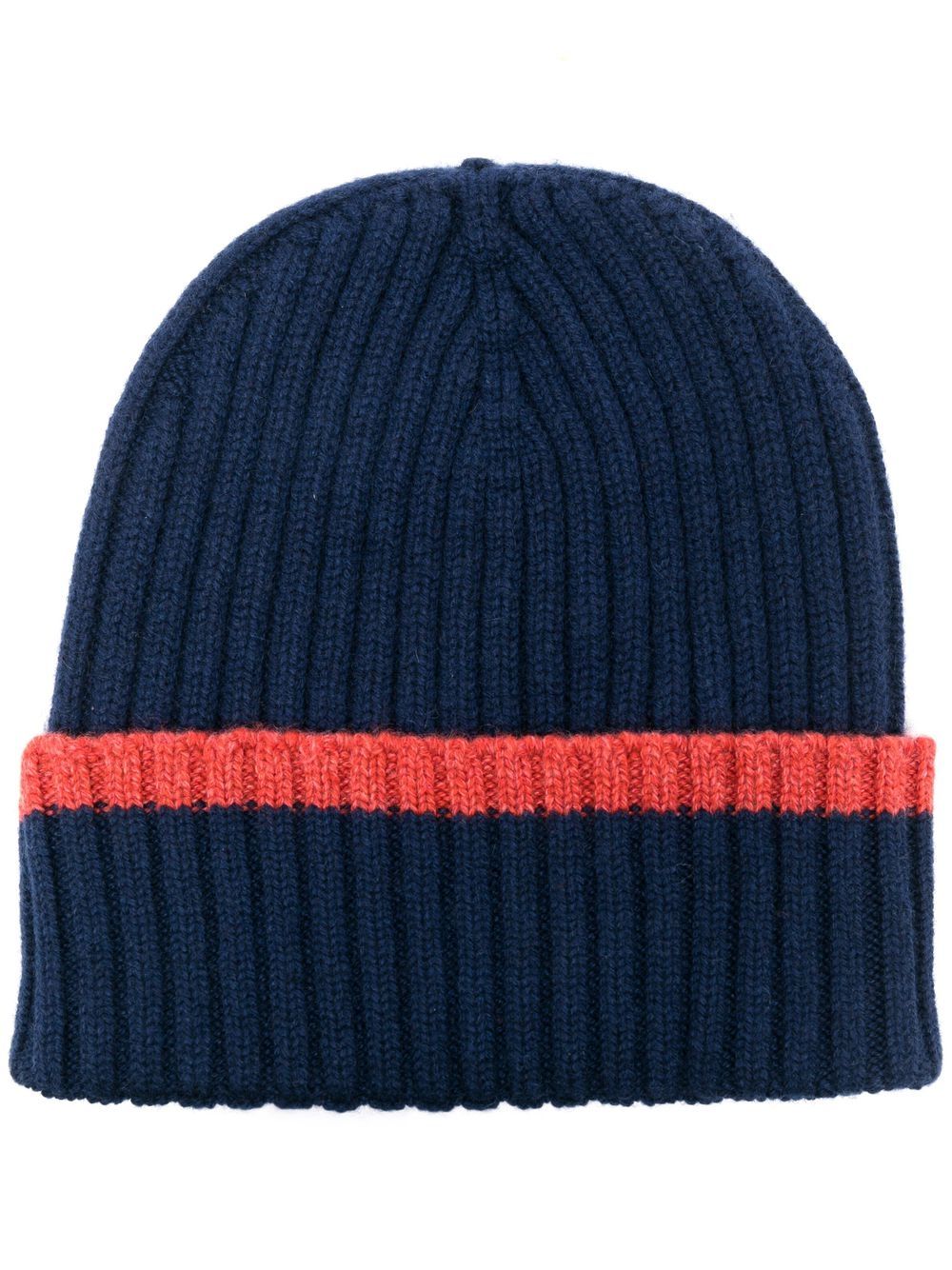 Dell'oglio Beanie aus Kaschmir mit Streifen - Blau von Dell'oglio