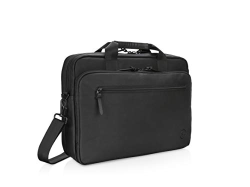 Dell 14" Premier schmale leichte Aktentasche, für Vielreisende (bis max. 14 Zoll (35.56 cm), laden in der Tasche möglich, Schultertragriemen, Rollkoffergurt, Tragegriff oben, Polyestergewebe)Schwarz von DELL