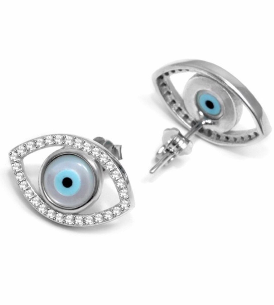 925 Sterling Silber Mandel Geformt Ohrstecker Mit Mutter Der Perle Auge 925 Sterling Silber Mandel Geformt Ohrstecker Mit Mutter Der Perle Auge von Delmasi