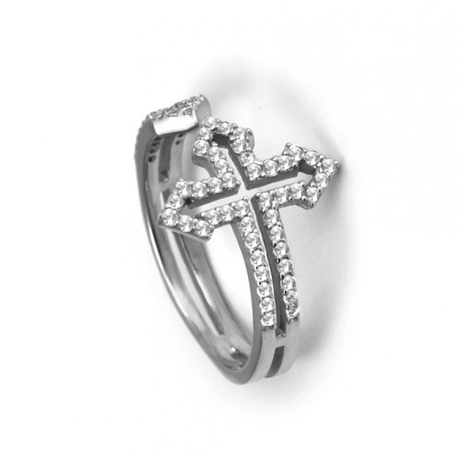 925 Sterling Silber Moderner Kreuz Ring von Delmasi