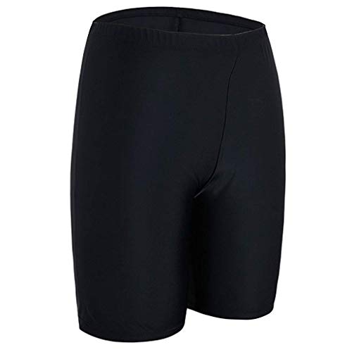 Deloito Badeshorts Damen Schwimm-Radler Badehose Schnelltrocknend schwarz Boardshorts Schwimmshorts Leggings Knielang Schwimmhose Bequem Bikinihose, XXL von Deloito