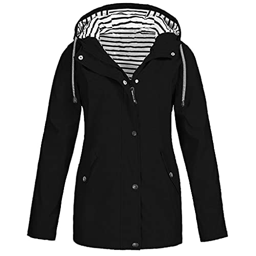 Deloito Damen Regenjacke Wetterschutzjacke Atmungsaktiv Regenmantel Travel Regenponcho Regenbekleidung Regencape für Wandern Radfahren Camping Reisen Outdoorjacke Funktionsjacke Wanderjacke von Deloito