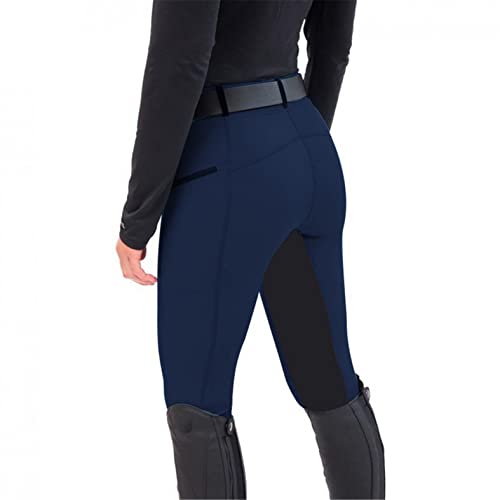 Deloito Damen Reithosen Sportreithose Outdoor-Hose mit hoher Taille Legging Reithose Vollbesatz Frauen Equine Leggings Stretch Frau Reithosen Damenreithose, Kaffee, S von Deloito