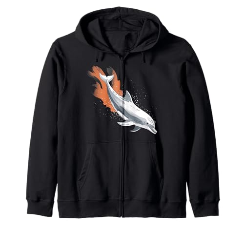 Delphin Tshirt Männer Delfin Orange Animal School Sport Kapuzenjacke von Delphin TShirt Männer Frauen Tierschule Sport