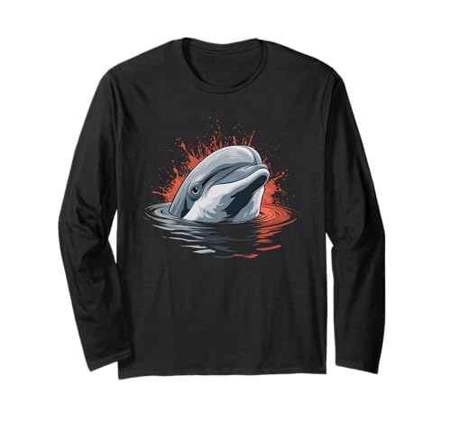 Delphin Tshirt Männer Delfin Orange Animal School Sport Langarmshirt von Delphin TShirt Männer Frauen Tierschule Sport