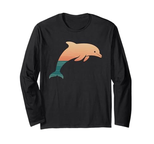Delphin Tshirt Männer Delfin Orange Animal School Sport Langarmshirt von Delphin TShirt Männer Frauen Tierschule Sport