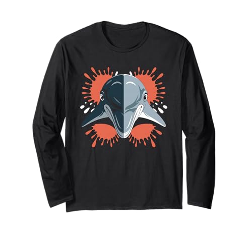 Delphin Tshirt Männer Delfin Orange Animal School Sport Langarmshirt von Delphin TShirt Männer Frauen Tierschule Sport