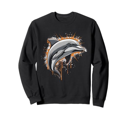 Delphin Tshirt Männer Delfin Orange Animal School Sport Sweatshirt von Delphin TShirt Männer Frauen Tierschule Sport