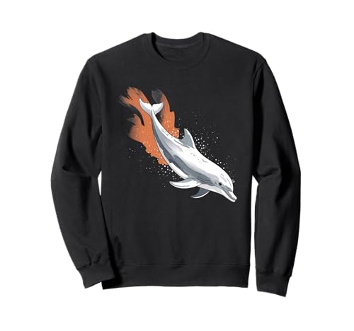 Delphin Tshirt Männer Delfin Orange Animal School Sport Sweatshirt von Delphin TShirt Männer Frauen Tierschule Sport
