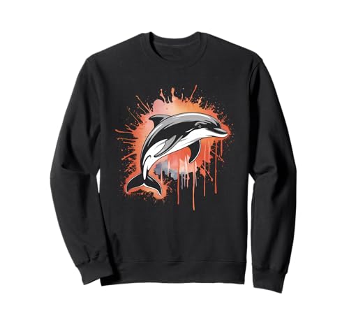 Delphin Tshirt Männer Delfin Orange Animal School Sport Sweatshirt von Delphin TShirt Männer Frauen Tierschule Sport