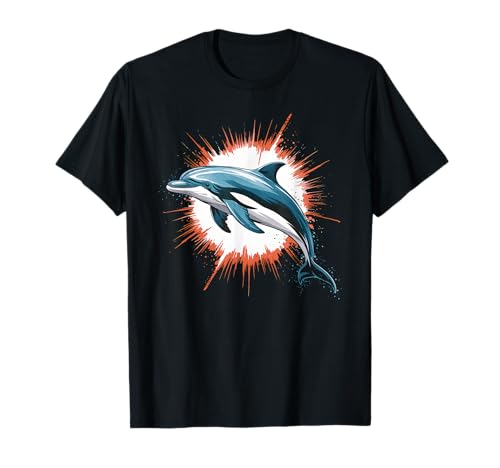 Delphin Tshirt Männer Delfin Orange Animal School Sport T-Shirt von Delphin TShirt Männer Frauen Tierschule Sport