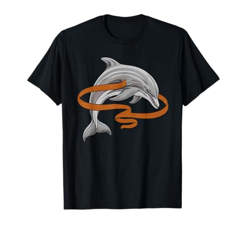 Delphin Tshirt Männer Delfin Orange Animal School Sport T-Shirt von Delphin TShirt Männer Frauen Tierschule Sport