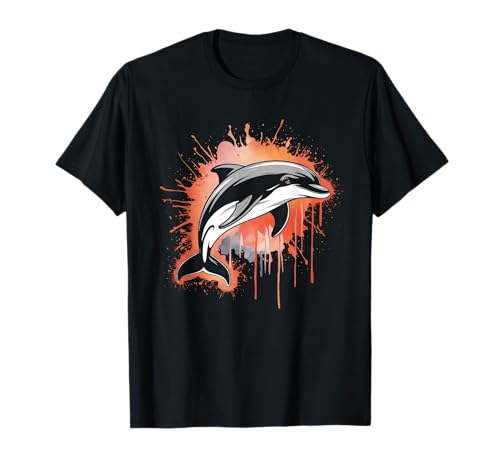 Delphin Tshirt Männer Delfin Orange Animal School Sport T-Shirt von Delphin TShirt Männer Frauen Tierschule Sport