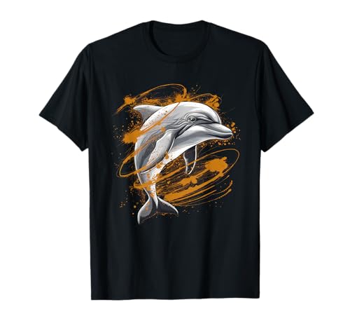 Delphin Tshirt Männer Delfin Orange Animal School Sport T-Shirt von Delphin TShirt Männer Frauen Tierschule Sport