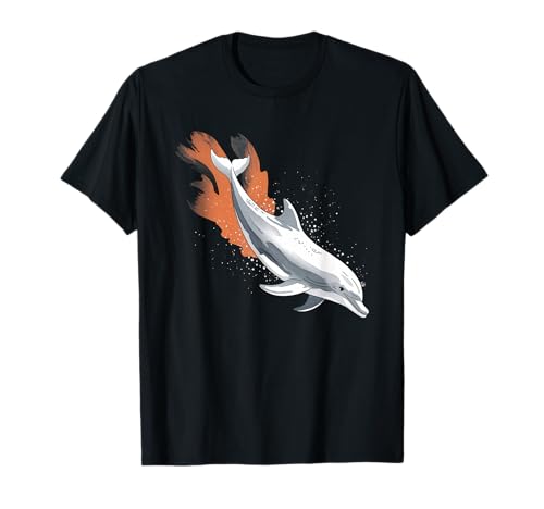 Delphin Tshirt Männer Delfin Orange Animal School Sport T-Shirt von Delphin TShirt Männer Frauen Tierschule Sport