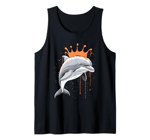 Delphin Tshirt Männer Delfin Orange Animal School Sport Tank Top von Delphin TShirt Männer Frauen Tierschule Sport