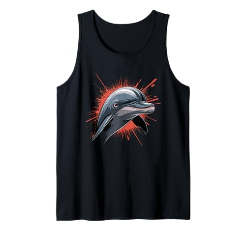Delphin Tshirt Männer Delfin Orange Animal School Sport Tank Top von Delphin TShirt Männer Frauen Tierschule Sport