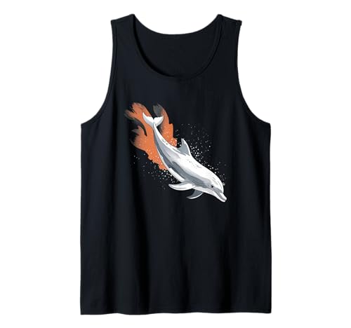 Delphin Tshirt Männer Delfin Orange Animal School Sport Tank Top von Delphin TShirt Männer Frauen Tierschule Sport