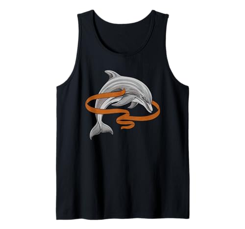 Delphin Tshirt Männer Delfin Orange Animal School Sport Tank Top von Delphin TShirt Männer Frauen Tierschule Sport