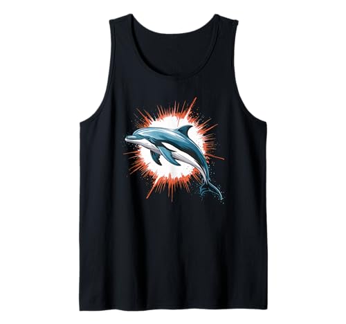 Delphin Tshirt Männer Delfin Orange Animal School Sport Tank Top von Delphin TShirt Männer Frauen Tierschule Sport