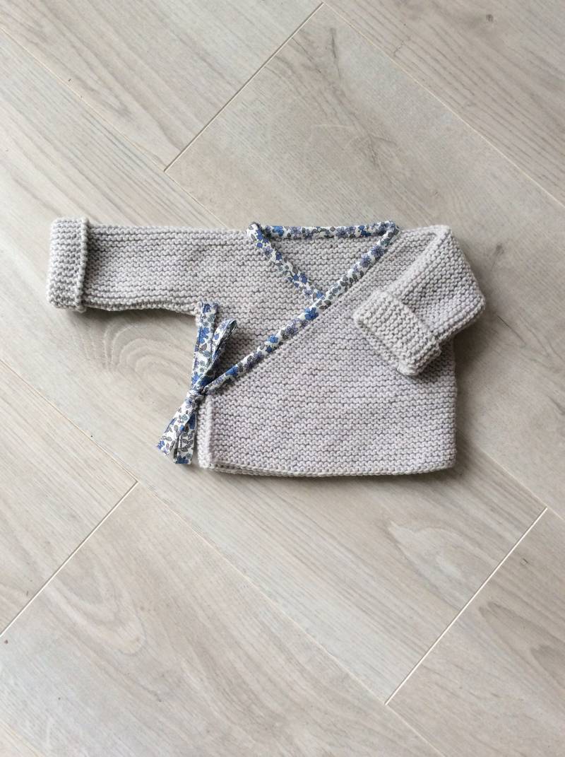 Baby-Bh, Herzwickel Aus Wolle, Bh Reiner 100 % Merinowolle, Handgestrickt von DelphineCFrance