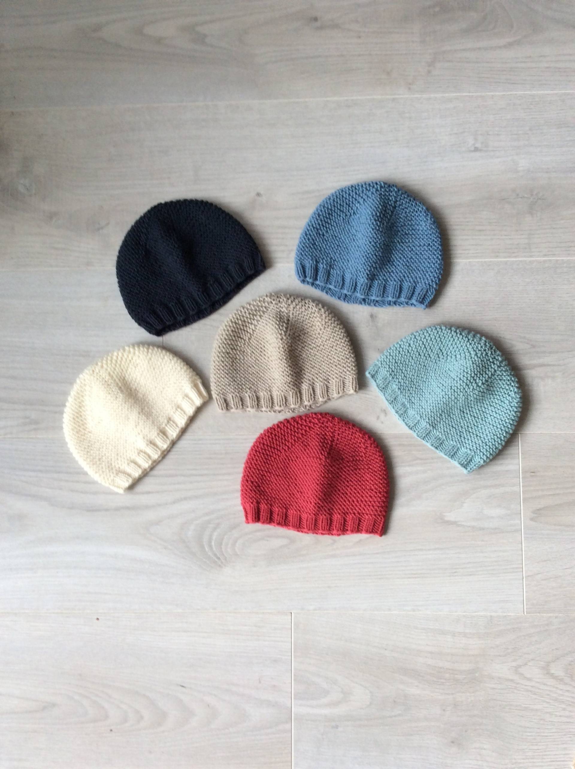 Babymütze, 100% Reine Merinowolle Mütze, Krausstichmütze, Handgestrickt, Wollmütze von DelphineCFrance