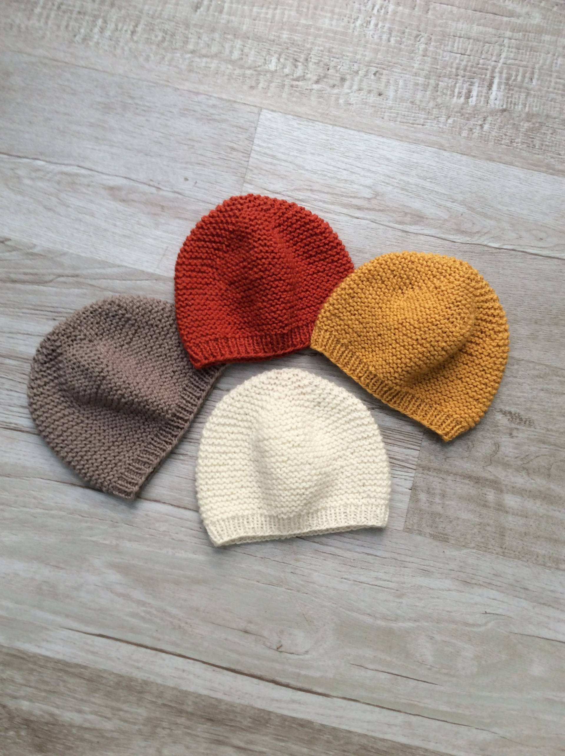 Babymütze, Reine Wollmütze, Merino | 100 Krausstichmütze, Handgestrickt, Handgemachte Mütze, Wollmütze von DelphineCFrance