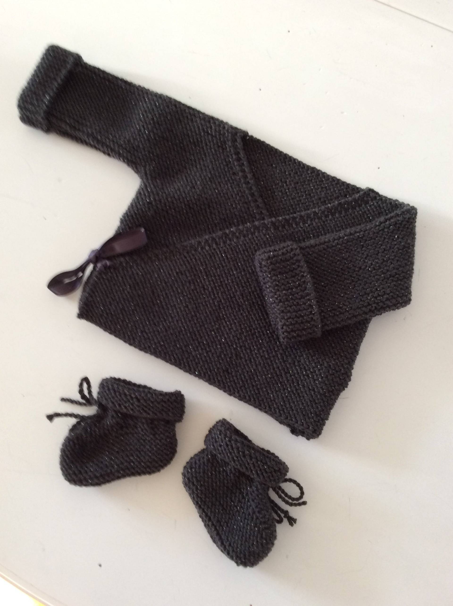 Babyset, Wickeltop Und Booties, Schickes Set, Bh, Babywoll-Cardigan | Merino, Silberfaden, Handgestrickt von DelphineCFrance