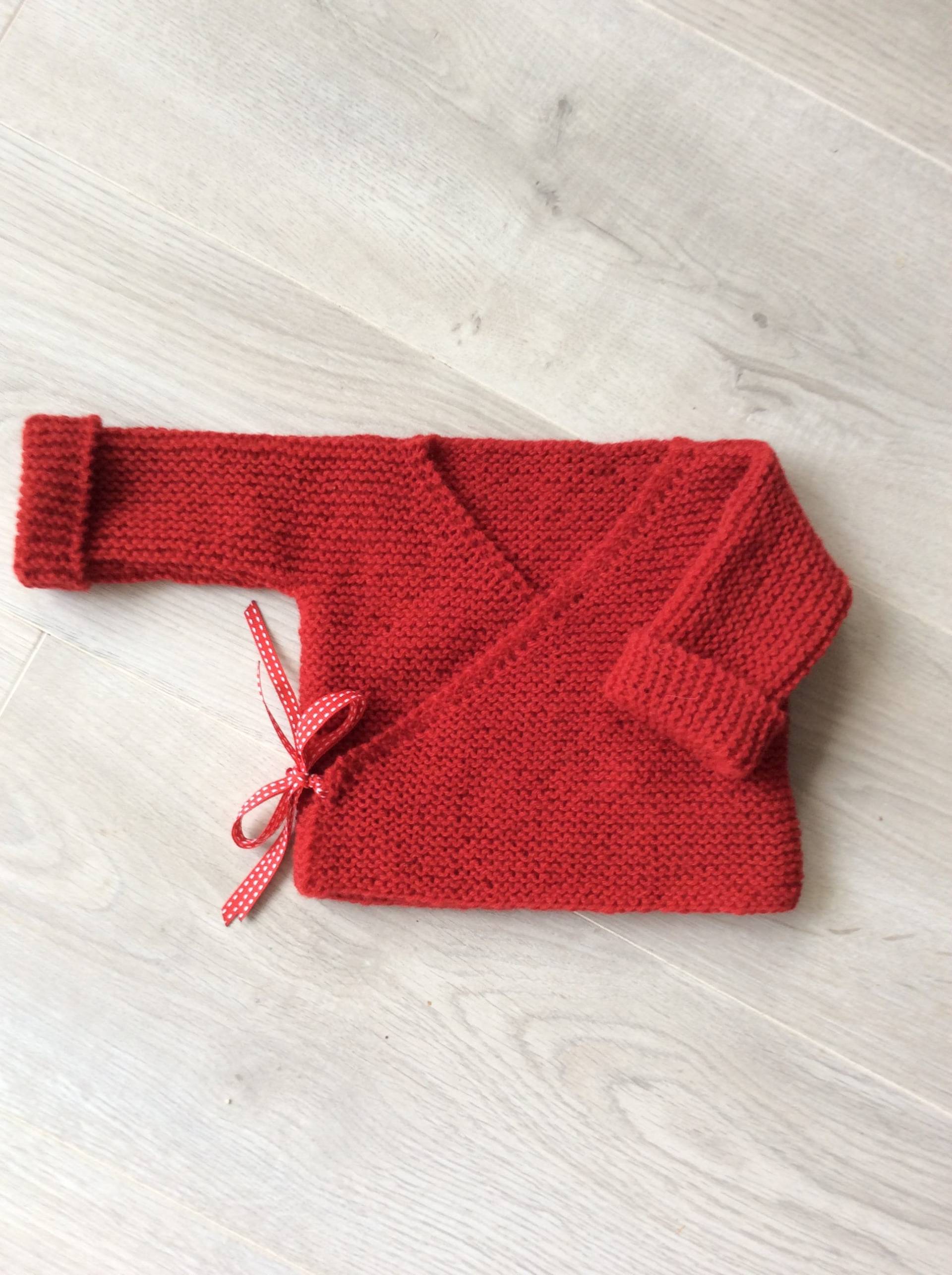 Babyweste, Wollwickeltop, Wollweste, Babyausstattung, Baby-Cardigan, Reine Wolle | 100% Merino, Handgestrickt von DelphineCFrance