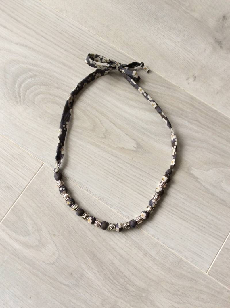 Damenhalskette, Halskette, Liberty - Und Perlenkette, Sautoir-Halskette, Liberty-Halskette, Silberperlen, Schmuck von DelphineCFrance