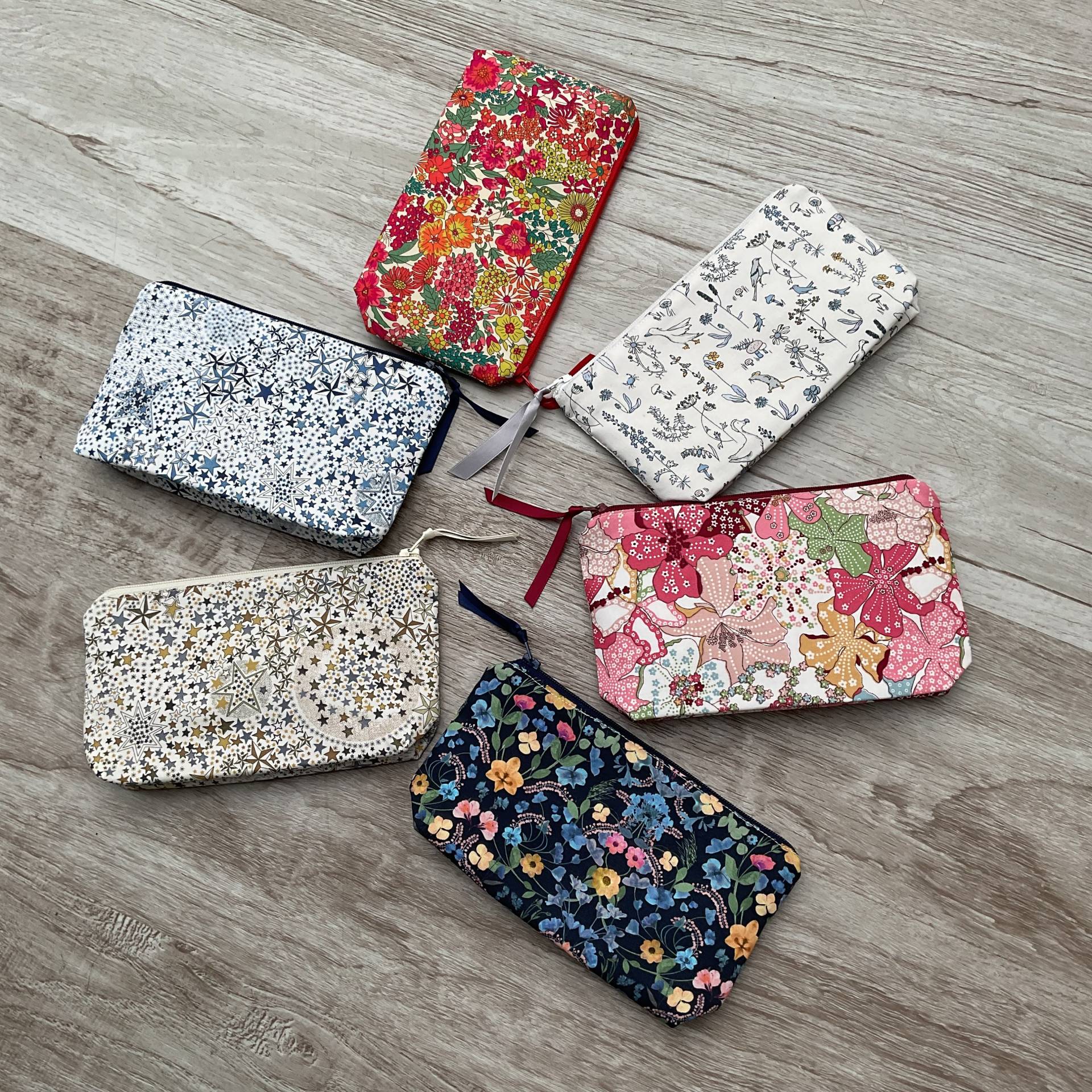 Kleines Federmäppchen Liberty, Schminktäschchen, Täschchen, Kleines von DelphineCFrance