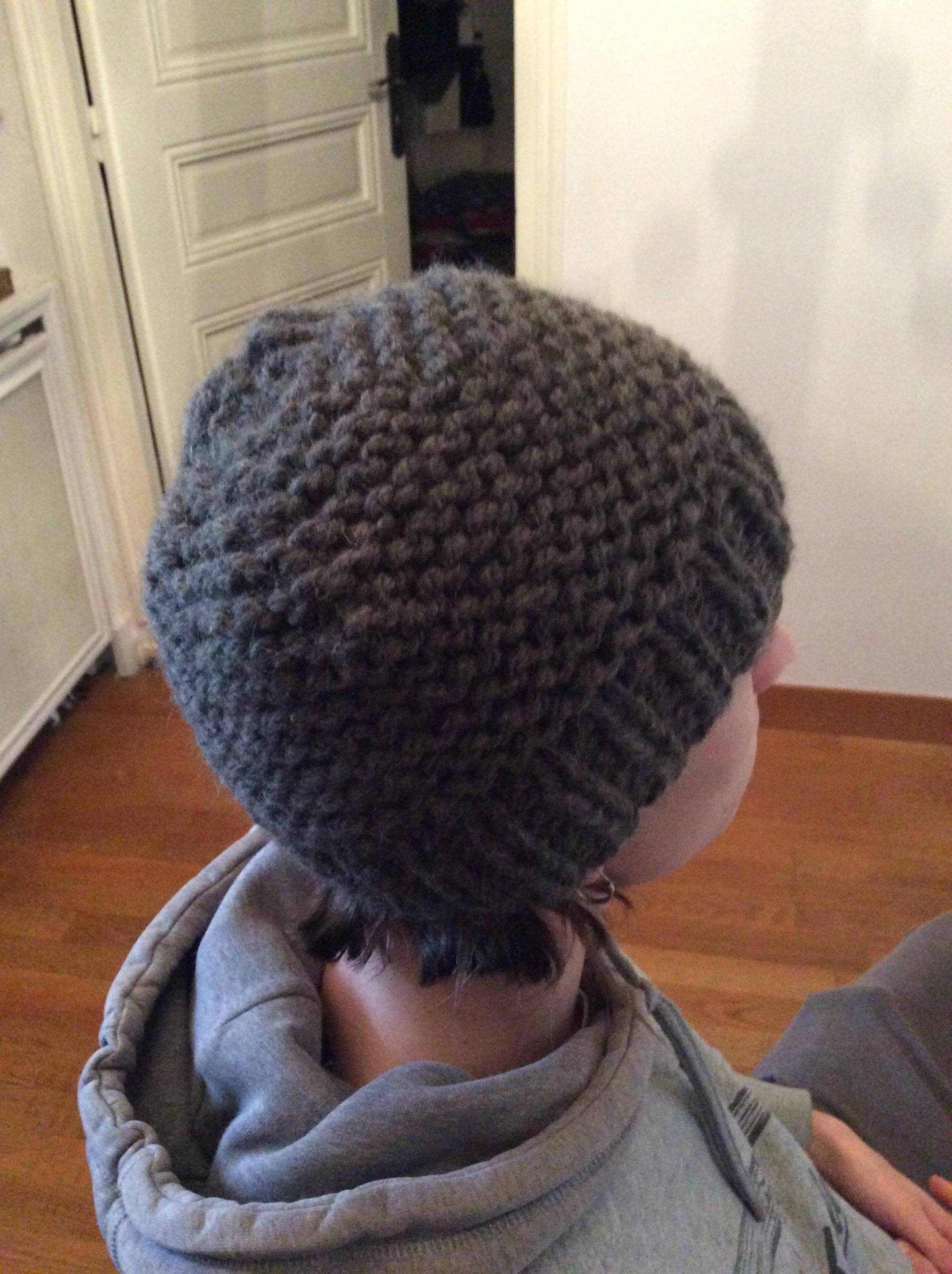 Wollmütze, Große Unisex-Mütze, Handgestrickt, Krausstich von DelphineCFrance