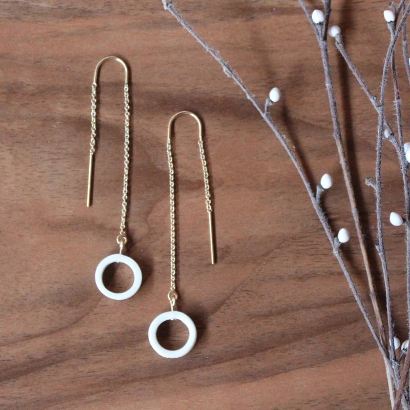 Vergoldete Oder Versilberte Ohrringe 925 Aus Weiß Emaillierter Porzellankeramik I Minimalistisch Vergoldete Oder Versilberte Ohrringe 925 Aus Weiß Emaillierter Porzellankeramik I Minimalistisch von DelphineISKANDAR