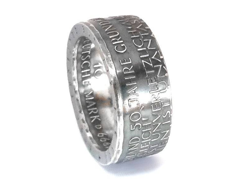Münzring 10 Mark 1999 50 Jahre Grundgesetz Silber 925Er Größe 56 Bis 72 Coin Ring Münze Münzschmuck von DeltaDesign24