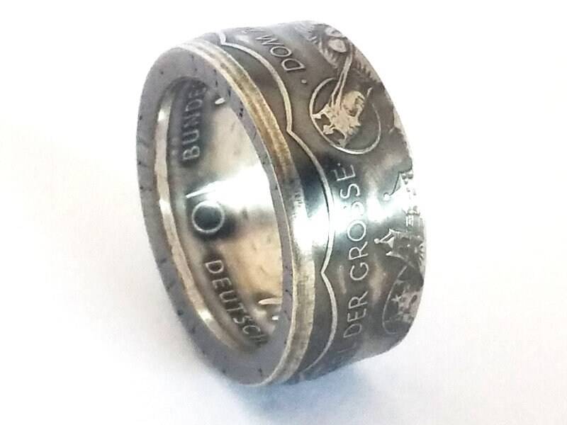 Münzring 10 Mark 2000 Karl Der Große Silber 925Er Größe 56 Bis 72 Coin Ring Münze Münzschmuck von DeltaDesign24