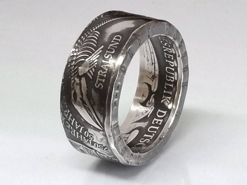 Münzring 10 Mark 2001 Katharinenkloster Stralsund Silber 925Er Größe 56 Bis 72 Coin Ring Münze Münzschmuck von DeltaDesign24