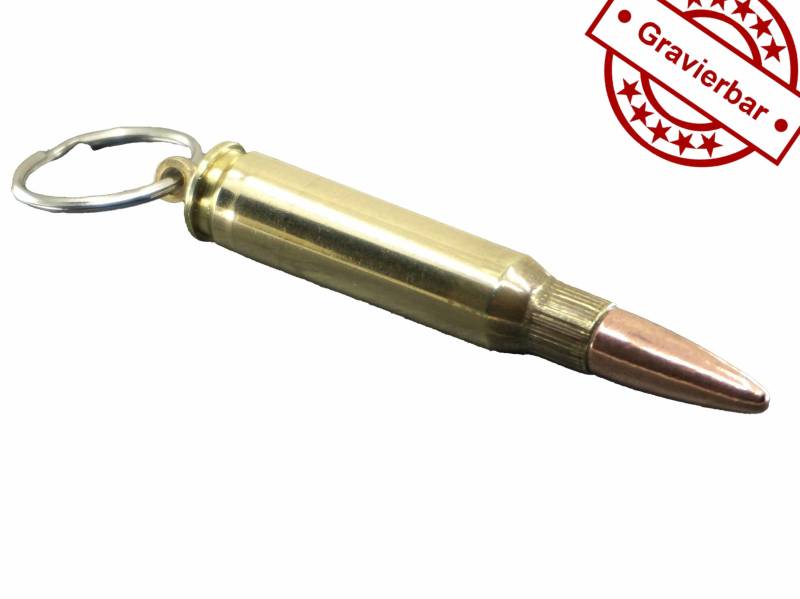 Schlüsselanhänger Original Patrone . 308 Win Messing | Personalisierbar von DeltaDesign24