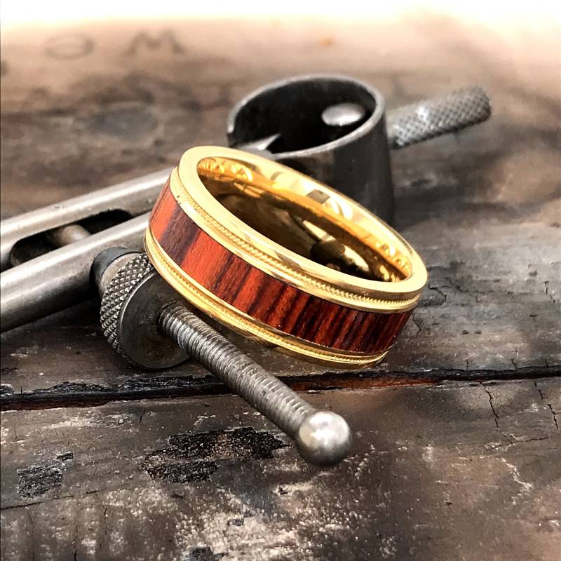 14K Ehering Gold Holzring Und Herren Damen Verlobungsring von DeluxeBands