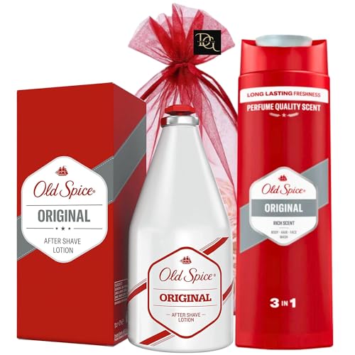 Men Original-Duftpaket mit original After Shave Lotion 100ml und Duschgel 400ml XL in Deluxio Gifts Geschenkbeutel von Deluxio Gifts