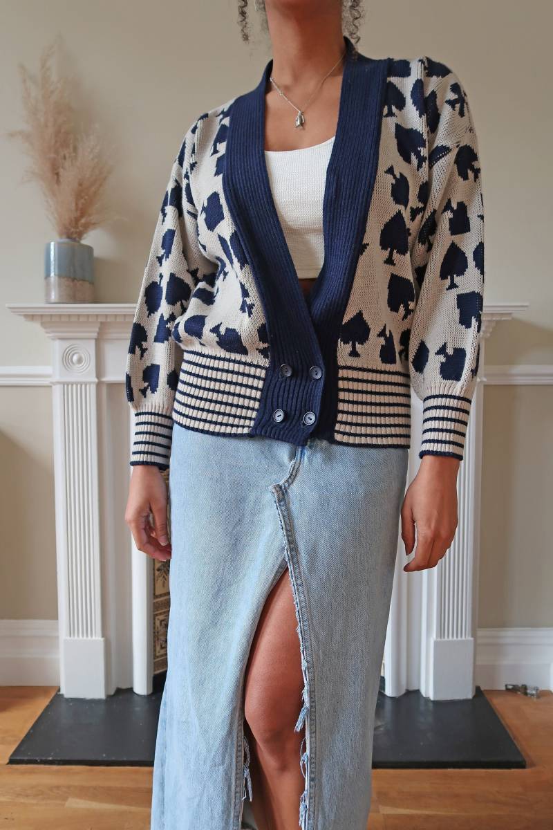 Vintage Spade Strickjacke - Lorraine Chase 80Er Jahre Stil Vintage Spade Strickjacke - Lorraine Chase 80Er Jahre Stil von DelveVintage